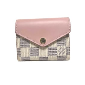 LOUIS VUITTON Portefeuil Zoe Damier Azur with coin purse N60168 Louis Vuitton Eau de Rose tri-fold