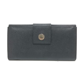 BVLGARI Bulgari Classico Long Wallet Double Hook Bi-fold Leather Men's Black