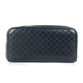 GUCCI 278635 GG Micro Guccissima Clutch Bag Travel Case Long Wallet Leather Men's Women's Black