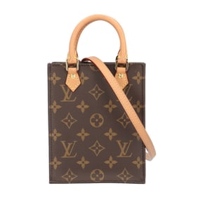 Louis Vuitton Petite Sac Plat Monogram Shoulder Bag Canvas M81295 Brown Women's LOUIS VUITTON 2way