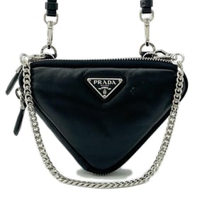 Prada Shoulder Bag Triangle Mini Pouch 1NR015 PRADA 2way Handbag Black