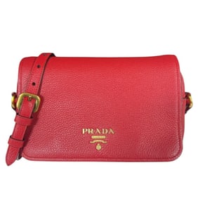 Prada Shoulder Bag Leather 1BD163 Red Women's PRADA