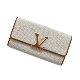 Louis Vuitton Long Wallet Canvas Calf Leather Portefeuille Capucines M80303 LOUIS VUITTON