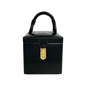 LOEWE Anagram Logo Hardware Leather Vanity Bag, Black, 46450