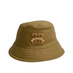 HERMES Harper H Series Hermès Bob Logo Cotton Bucket Hat, Men's, Brown, 33298