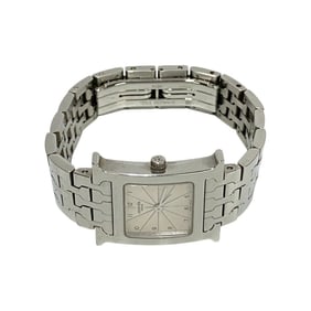 HERMES H Watch Stainless Steel Wristwatch for Men and Women, Silver, 23685