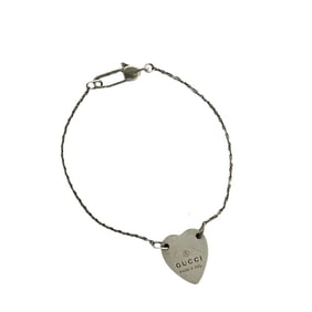 GUCCI Heart Tag Motif Silver 925 Chain Bracelet/Bangle, 32252