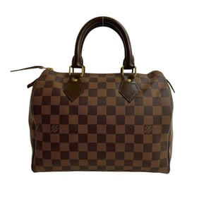 LOUIS VUITTON Speedy 25 Damier Leather Handbag/Mini Boston Bag Brown pk5-9