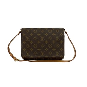 LOUIS VUITTON Musette Tango Monogram Leather Shoulder Bag/Pochette/Sacoche in Brown (49854)