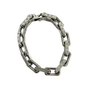 LOUIS VUITTON Monogram Collier Chain Bracelet, Bangle, Silver, 05927
