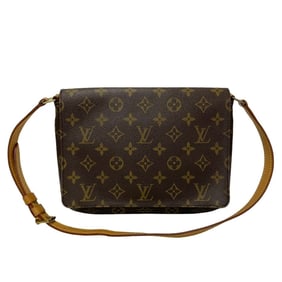 LOUIS VUITTON Musette Tango Monogram Leather Semi-One Shoulder Bag Brown d26-3