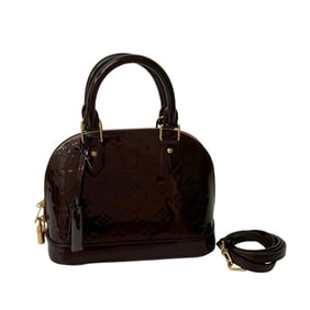 LOUIS VUITTON Alma BB Monogram Vernis 2-way Handbag/Shoulder Bag in Amaranth 47276