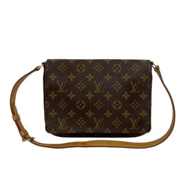 LOUIS VUITTON Musette Tango Monogram Leather Semi-One Shoulder Bag, Brown, 221-5