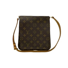 LOUIS VUITTON Musette Salsa Monogram Leather Shoulder Bag/Pochette/Sacoche in Brown (11879)