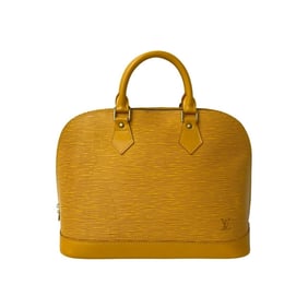 LOUIS VUITTON Alma Epi Leather Handbag/Boston Bag in Tassili Yellow (477-1)