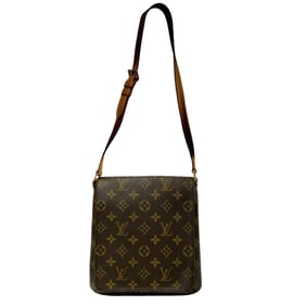 LOUIS VUITTON Musette Salsa Monogram Leather Mini Shoulder Bag/Pochette in Brown (25680)