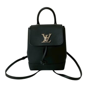LOUIS VUITTON LockMe Backpack, Genuine Leather Turnlock Mini Black, 36971