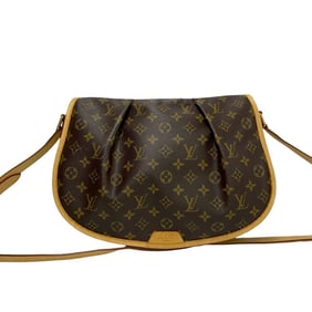 LOUIS VUITTON Menilmontant MM Monogram Leather Shoulder Bag/Pochette Brown 68168