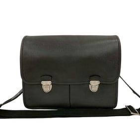 LOUIS VUITTON Alexei Taiga Leather Shoulder Bag, Business Messenger Black, 459-6