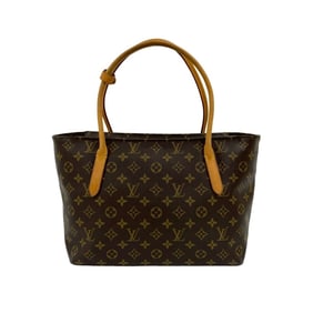 LOUIS VUITTON Raspail PM Monogram Leather Handbag Tote Bag Brown 317-2