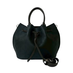 LOUIS VUITTON Girolata Mahina Monogram Leather 2-Way Handbag/Shoulder Bag, Noir 525-4