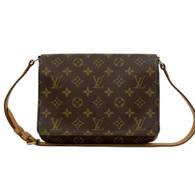 LOUIS VUITTON Musette Tango Monogram Leather Semi-Shoulder Bag, Brown, 25936