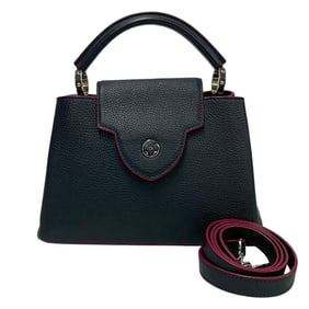 LOUIS VUITTON Capucines BB Taurillon Leather 2-Way Handbag/Shoulder Bag, Cobalt and Fuchsia, 26972
