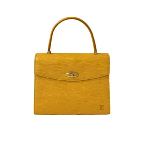LOUIS VUITTON Malesherbes Epi Leather Turnlock Handbag in Tassili Yellow (65739)