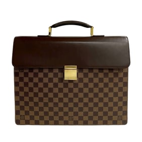 LOUIS VUITTON Altona PM Damier Leather Business Briefcase, A4 Size, Brown, 90757