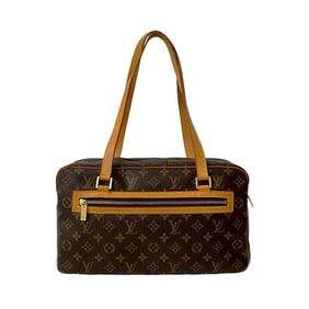 LOUIS VUITTON Cite GM Monogram Leather Semi-Shoulder/Boston Bag, Brown, 34689