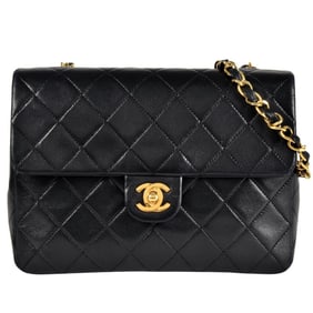 CHANEL Matelasse Shoulder Bag Lambskin A01163 Black Women's