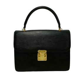 FENDI FF logo hardware, Epi leather, genuine leather 2-way handbag/shoulder bag, black, 47166
