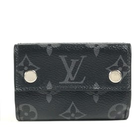 LOUIS VUITTON M67630 Monogram Eclipse Discovery Compact Trifold Wallet in Canvas, Men's, Black