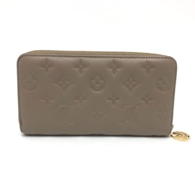 LOUIS VUITTON M81511 Monogram Embossed Zippy Wallet, Long Round Zipper, Leather, Women's, Beige