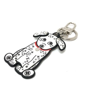 LOUIS VUITTON M00746 Porte-Clés Dalmatian Keychain/Bag Charm Leather Unisex White/Black