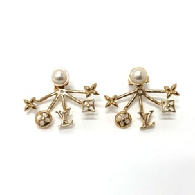LOUIS VUITTON M00601 Cruiser Earrings, Pearl, Metal, Unisex, Gold