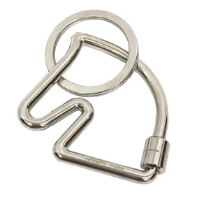 Hermes Hermès Porte-cles Cheval keychain key ring in silver and stainless steel with a horse motif.