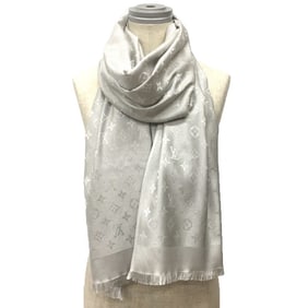 Louis Vuitton Monogram Stole M75236, Silver with Lamé, Women's Shawl
