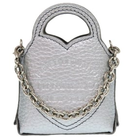 Like new Tiffany Return to tote bag, silver leather, micro tote, 0059TIFFANY&Co.