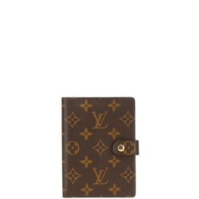 Louis Vuitton Monogram Agenda PM Notebook Cover R20005 Brown PVC Leather Women's LOUIS VUITTON