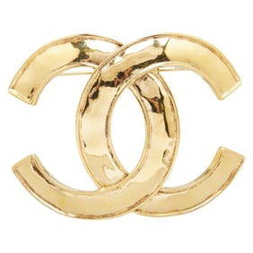 Chanel Coco Mark Brooch, Gold Plated, Women's, CHANEL