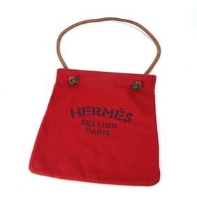 HERMES Sac Aline MM Shoulder Bag, Cotton, Women's, Red