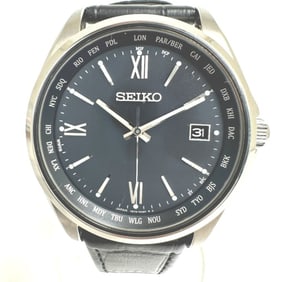 SEIKO 7B75-0AB0 Seiko Selection Solar Analog Watch, Men's, Stainless Steel, Silver