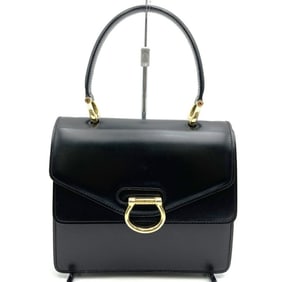 CELINE Gancini Leather Handbag in Black for Women