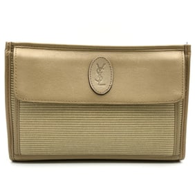 YVES SAINT LAURENT Clutch bag in beige leather for men and women