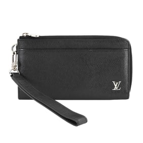 Louis Vuitton Taiga Zippy Dragonne L-Shaped Long Wallet in Leather (Noir) M69409 with RFID