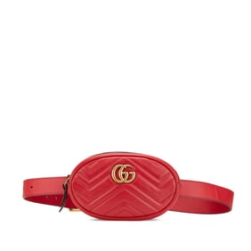 Gucci GG Marmont body bag/waist bag 476434 red leather women's GUCCI