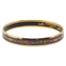 Hermes Enamel PM Cloisonne Bangle in Gold, Black, and Multicolor Plated for Women