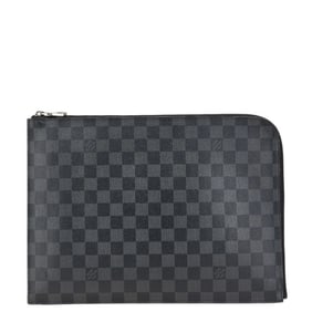Louis Vuitton Damier Graphite Pochette Jour GM Clutch Bag N41501 Black PVC Leather Men's LOUIS