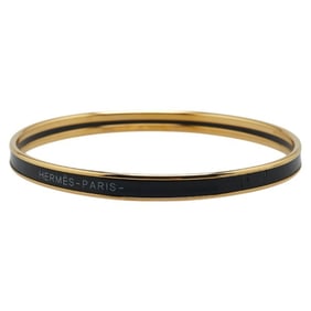 Hermes Uni Bangle Gold Black Plated Women's HERMES